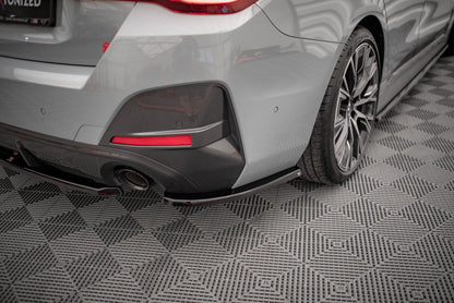 Heck Ansatz Flaps Diffusor V.1 für BMW 4er Gran Coupe M-Paket G26 Carbon Look