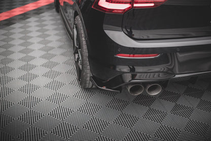 Heck Ansatz Flaps Diffusor V.2 für Volkswagen Golf R Mk8 Carbon Look
