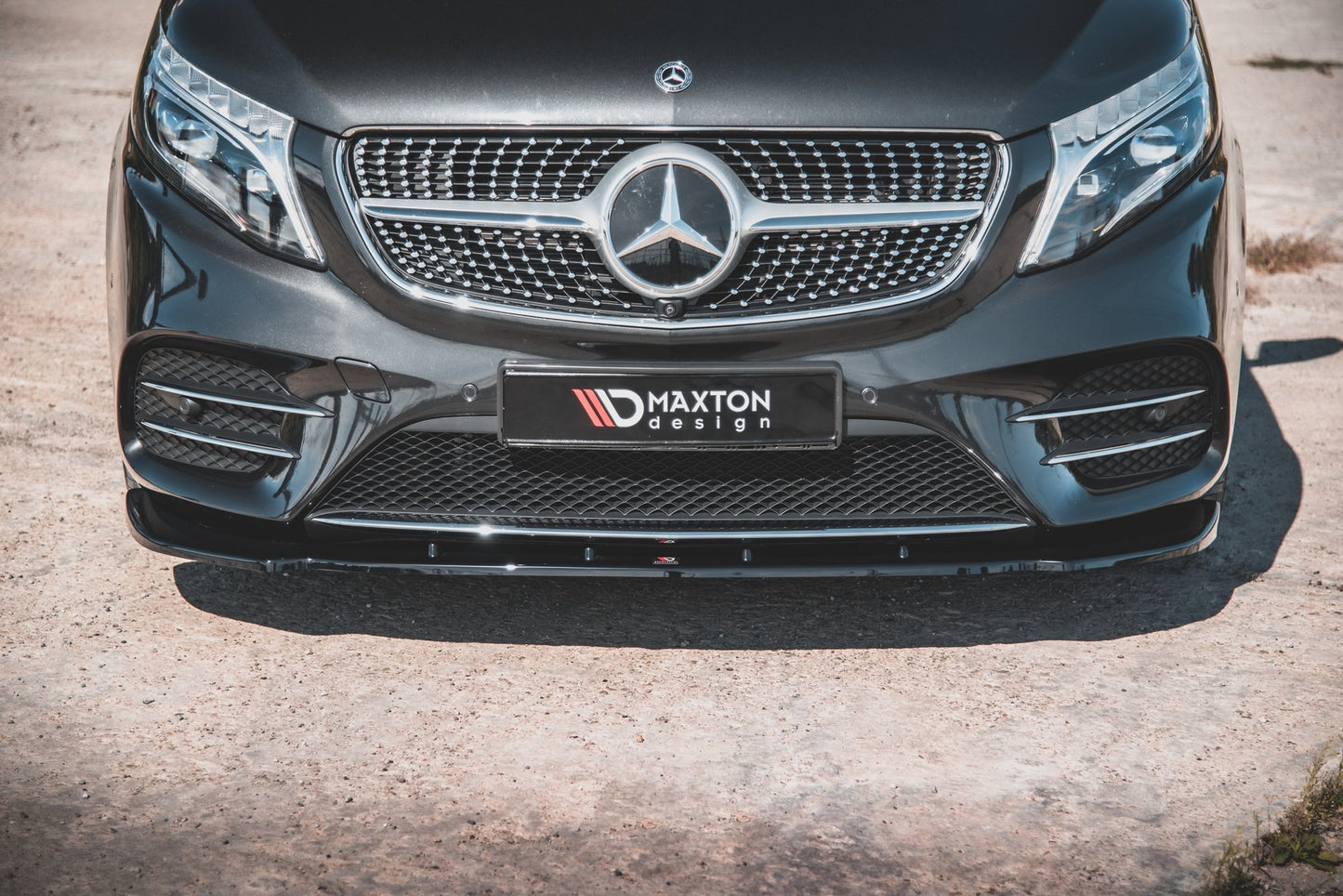Front Ansatz V.2 für Mercedes-Benz V-Klasse AMG-Line W447 Facelift schwarz matt