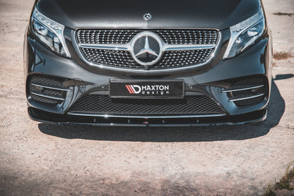 Front Ansatz V.2 für Mercedes-Benz V-Klasse AMG-Line W447 Facelift schwarz Hochglanz