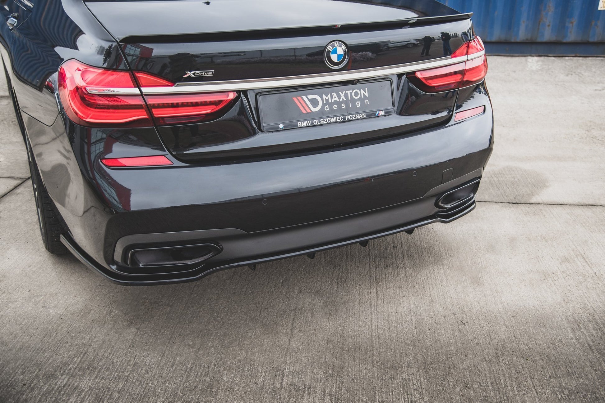 Mittlerer Diffusor Heck Ansatz DTM Look für BMW 7 M-Paket G11 schwarz Hochglanz