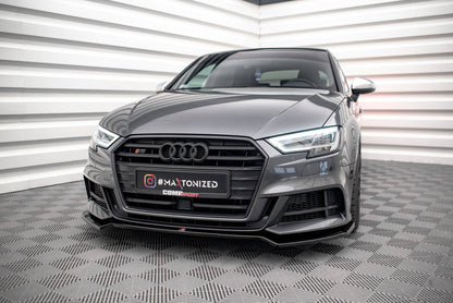 Front Ansatz V.2 für Audi S3 Sportback 8V Facelift schwarz Hochglanz