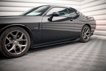 Seitenschweller Ansatz für Dodge Challenger RT Mk3 Facelift schwarz Hochglanz