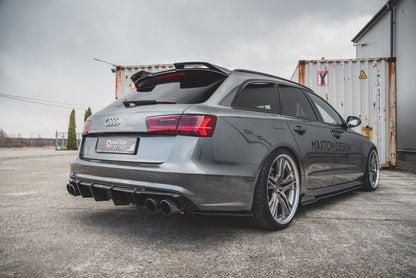Diffusor Heck Ansatz für Audi S6 / A6 S-Line C7 FL schwarz Hochglanz