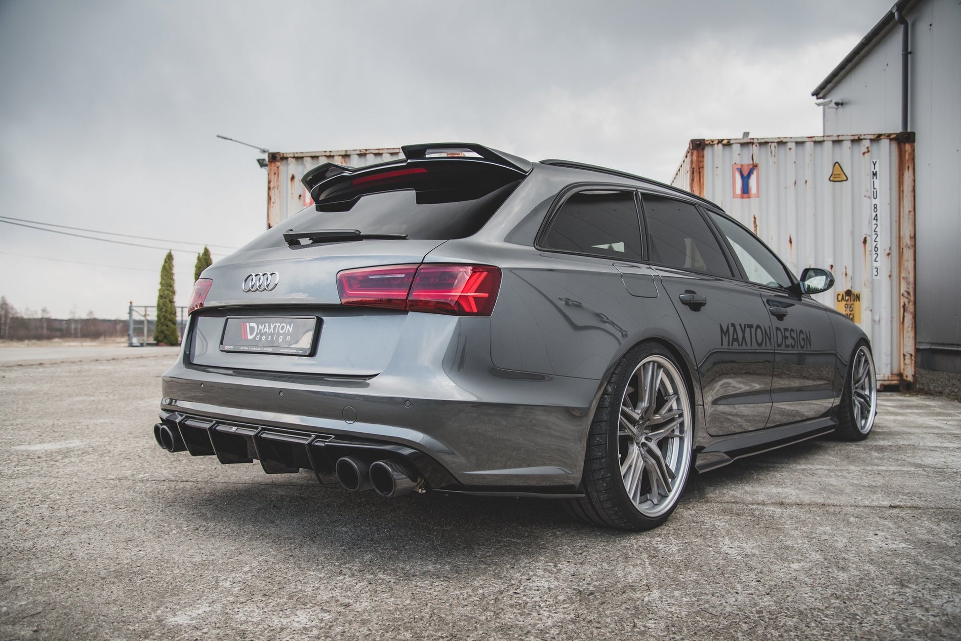 Diffusor Heck Ansatz für Audi S6 / A6 S-Line C7 FL Carbon Look