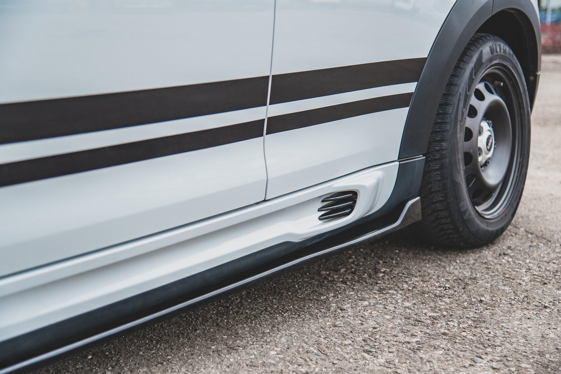 Seitenschweller Ansatz für Mini Countryman Mk1 JCW  schwarz matt