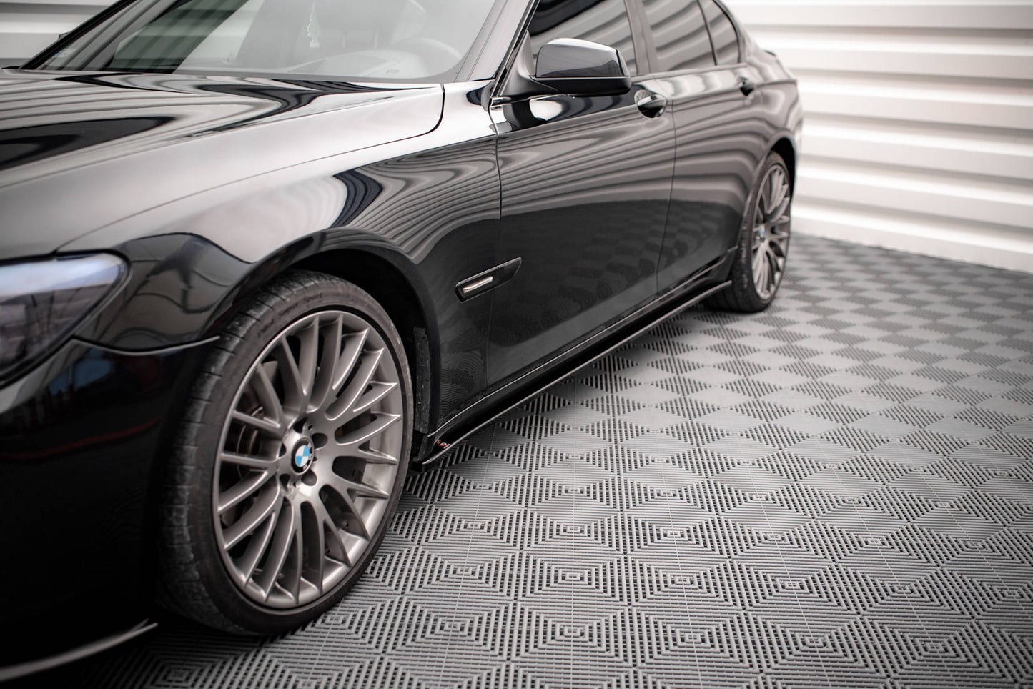 Seitenschweller Ansatz für BMW 7 M-Paket F01 schwarz Hochglanz