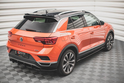 Heck Ansatz Flaps Diffusor für Volkswagen T-Roc Mk1 schwarz matt