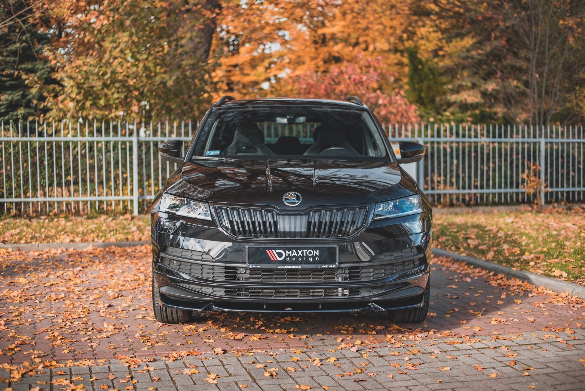 Front Ansatz für Skoda Karoq Sportline Carbon Look