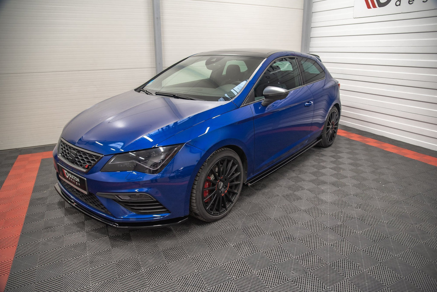 Seitenschweller Ansatz für Seat Leon Cupra / FR SC Mk3 / Mk3 FL schwarz matt