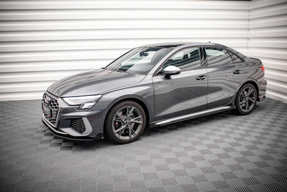 Street Pro Seitenschweller Ansatz für + Flaps Audi S3 / A3 S-Line 8Y schwarz Hochglanz