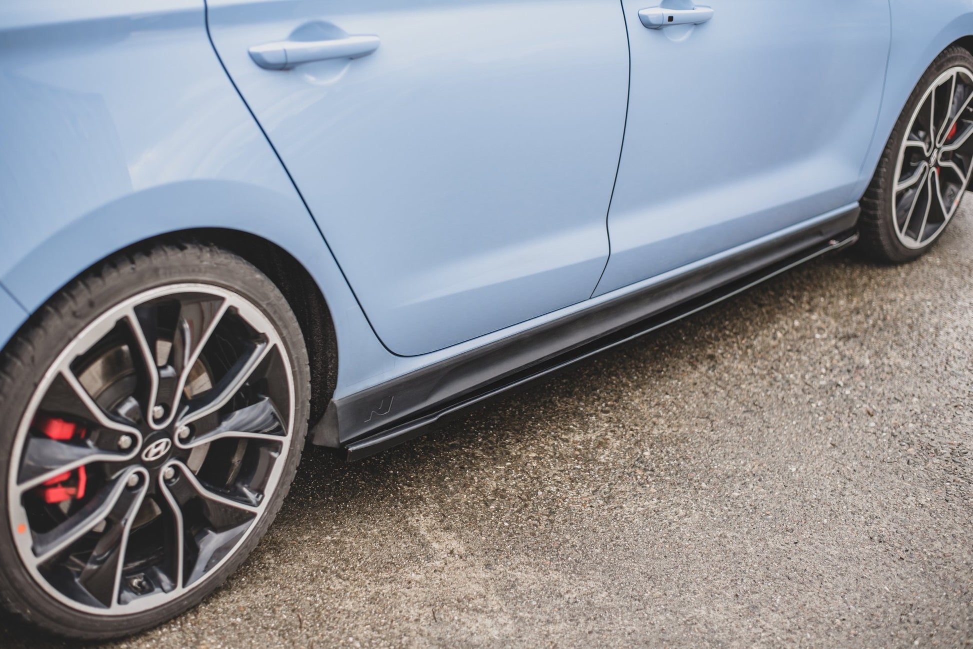 Seitenschweller Ansatz für V.4 Hyundai I30 N Mk3 / Mk3 FL Hatchback/ Fastback schwarz matt