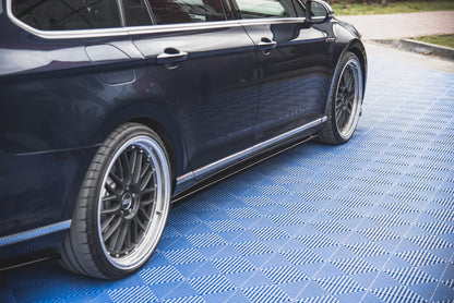 Seitenschweller Ansatz für Volkswagen Passat B8 schwarz matt