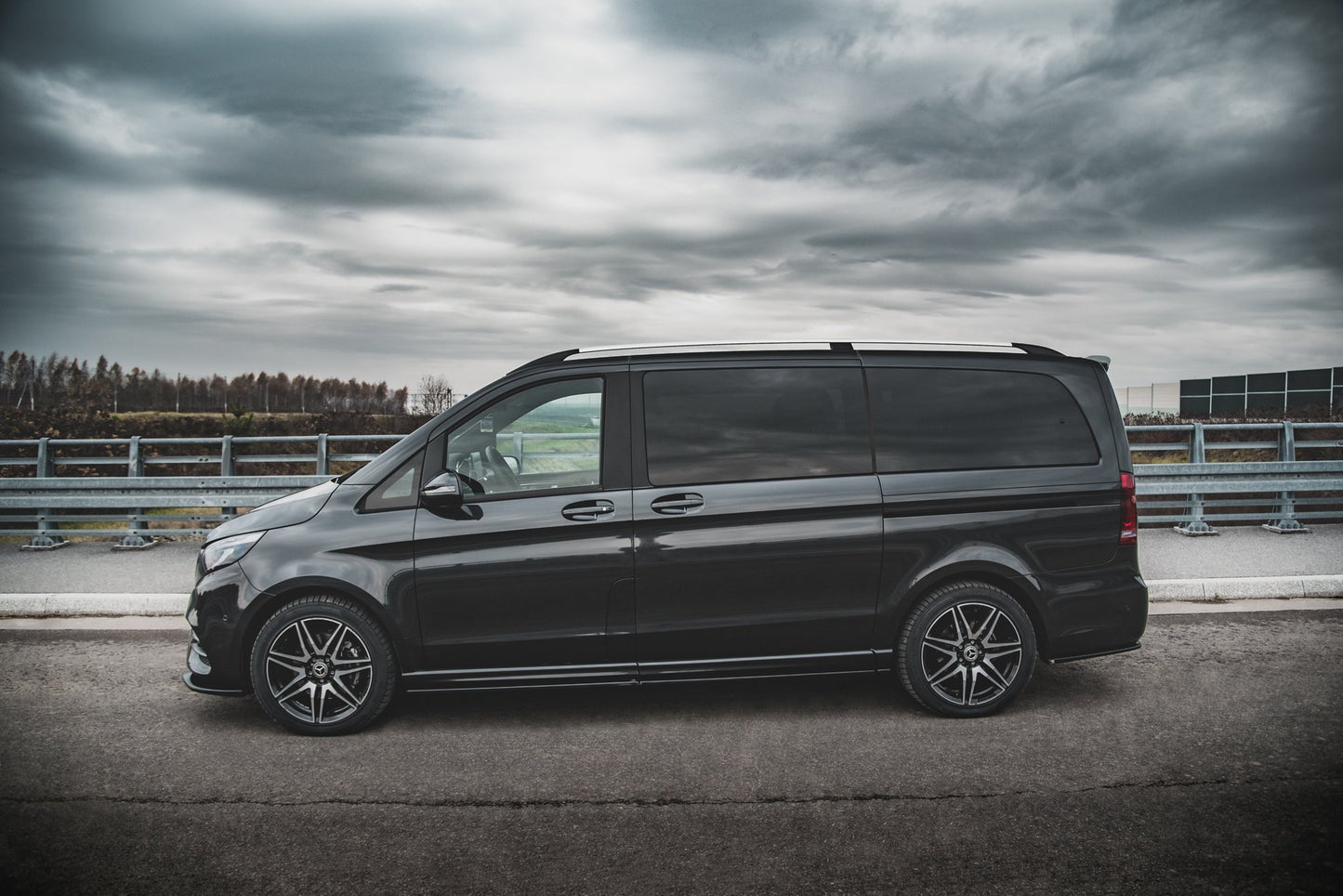 Seitenschweller Ansatz für Mercedes-Benz V-Klasse Long AMG-Line W447 Facelift schwarz matt