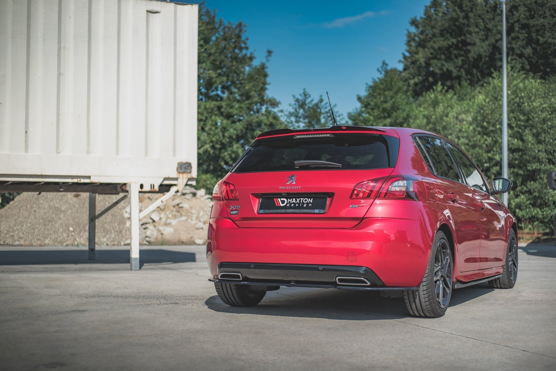 Spoiler CAP für Peugeot 308 GT Mk2 Facelift schwarz matt