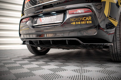 Mittlerer Diffusor Heck Ansatz DTM Look für BMW i3 Mk1 Facelift schwarz Hochglanz