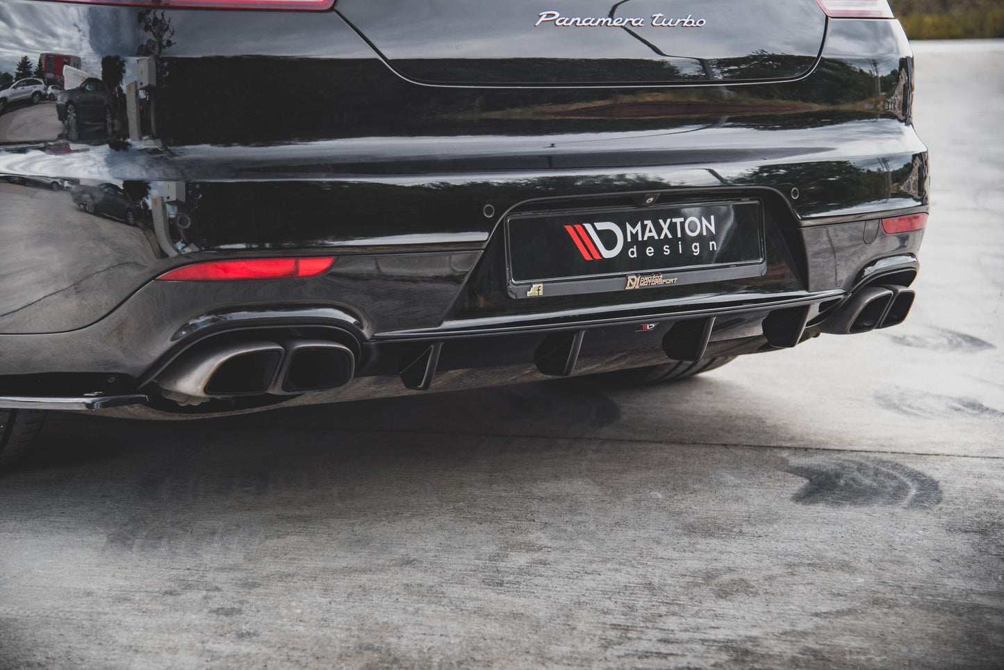 Diffusor Heck Ansatz für Porsche Panamera Turbo 970 Facelift schwarz matt