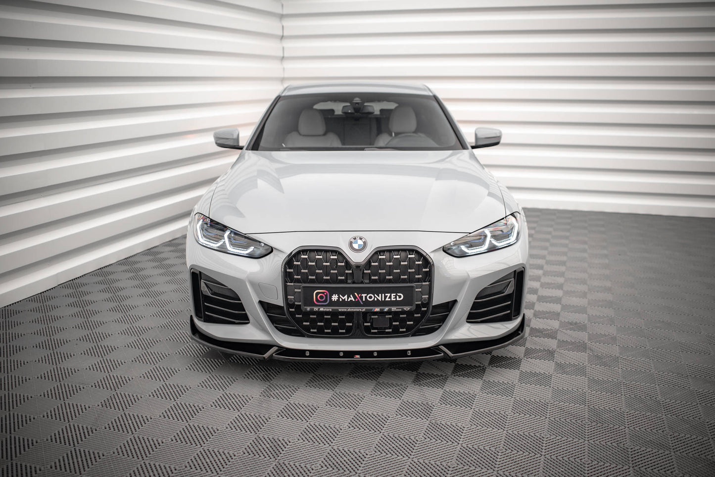 Front Ansatz V.2 für BMW 4er Gran Coupe M-Paket G26 schwarz Hochglanz