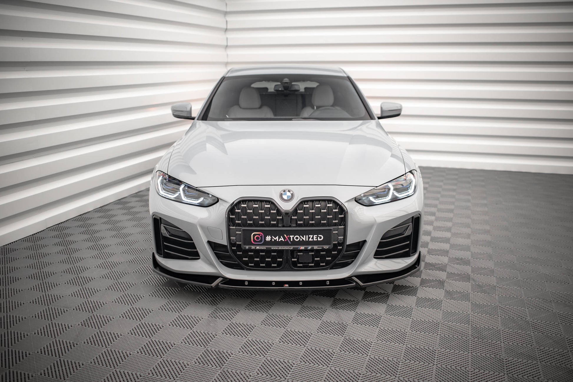 Front Ansatz V.2 für BMW 4er Gran Coupe M-Paket G26 schwarz Hochglanz