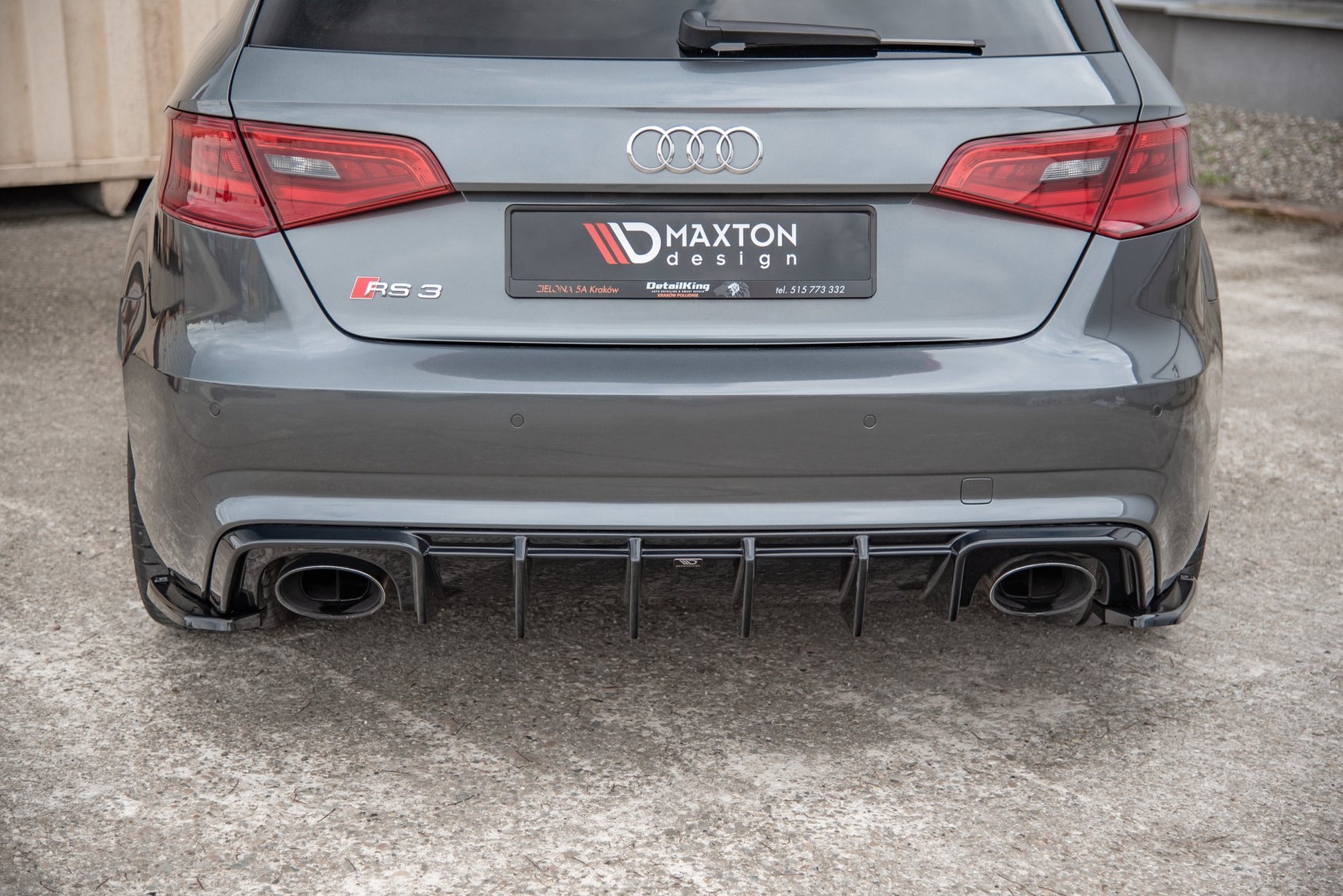 Heck Ansatz Flaps Diffusor V.2 für Audi RS3 8V Sportback schwarz matt