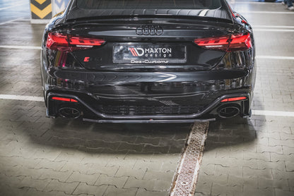 Mittlerer Diffusor Heck Ansatz für Audi RS5 F5 Facelift schwarz matt