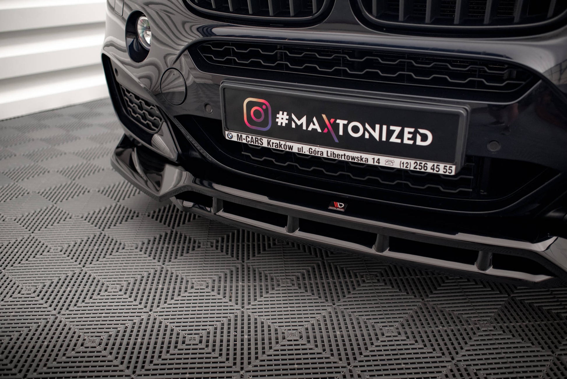 Front Ansatz V.3 für BMW X6 M-Paket F16 schwarz Hochglanz