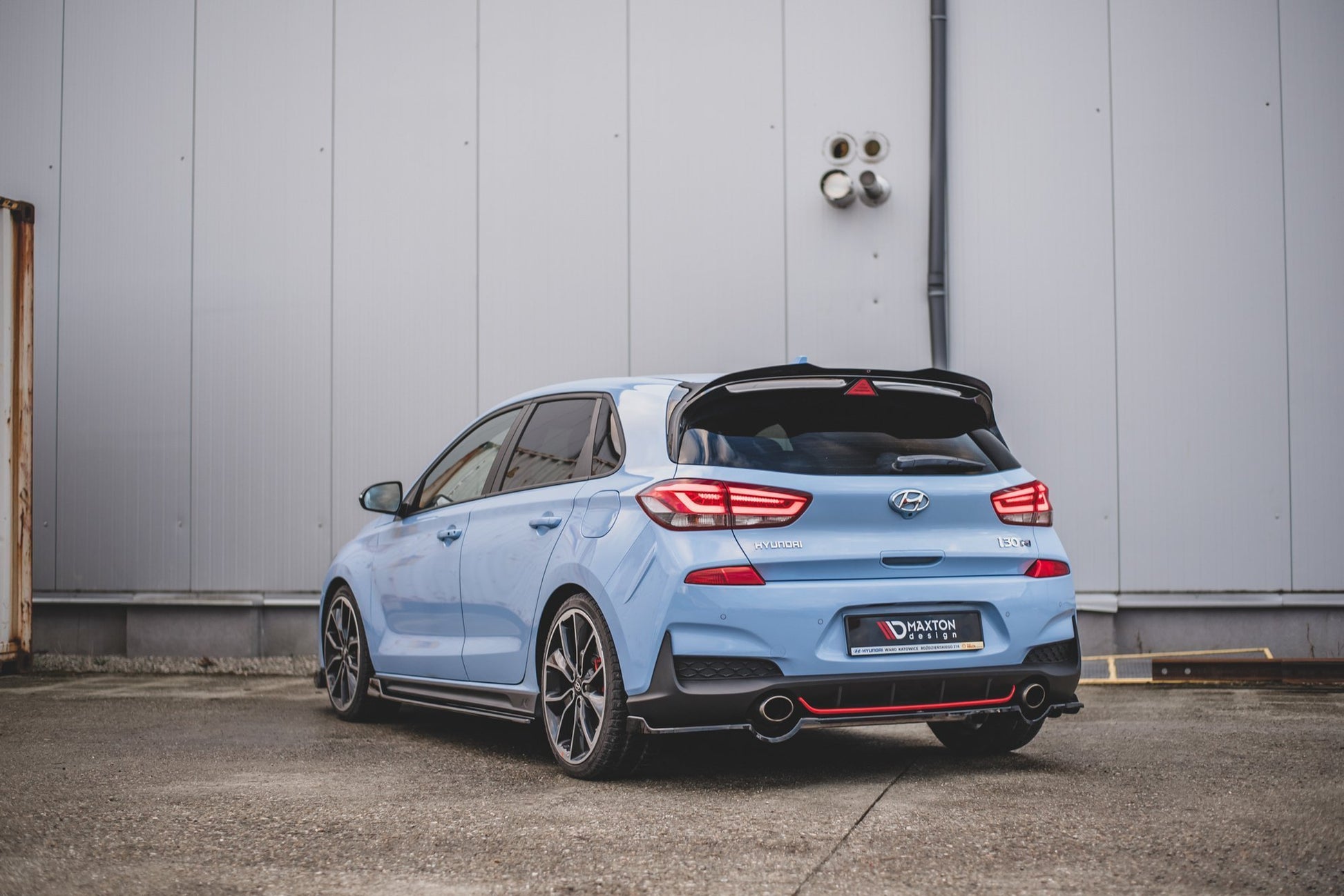 Mittlerer Diffusor Heck Ansatz für Hyundai I30 N Mk3 Hatchback schwarz matt