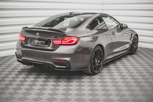 Heck Ansatz Flaps Diffusor V.2 für BMW M4 F82 schwarz Hochglanz