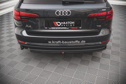 Heck Ansatz Flaps Diffusor für Audi A4 Avant B9 Carbon Look