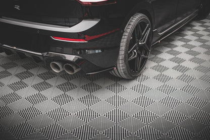 Heck Ansatz Flaps Diffusor V.3 für Volkswagen Golf R Mk8 schwarz Hochglanz