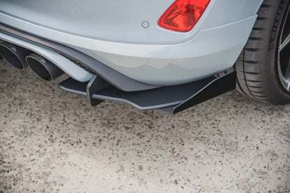 Robuste Racing Diffusor Heck Ansatz +Flaps für Ford Fiesta Mk8 ST schwarz Hochglanz