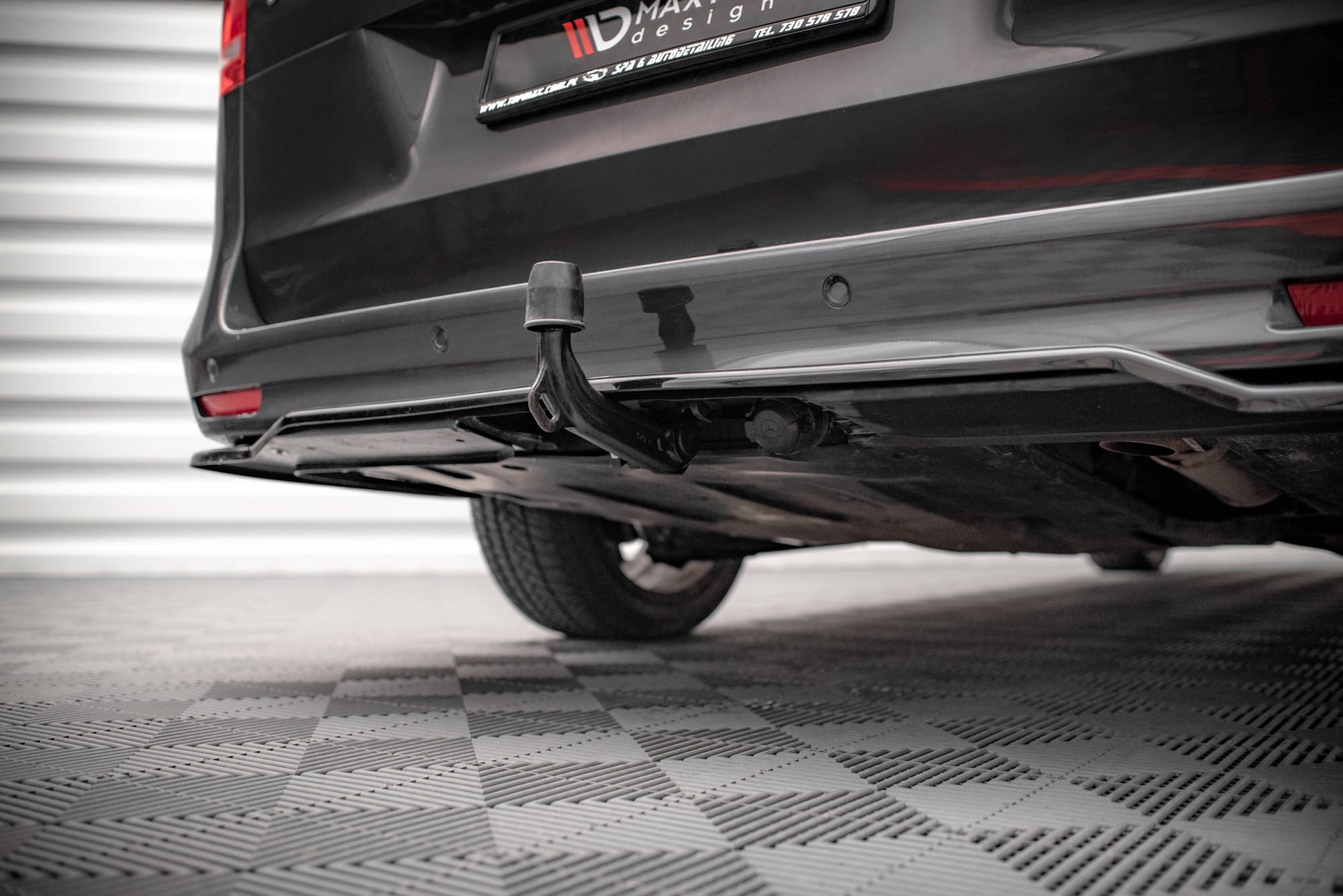 Mittlerer Diffusor Heck Ansatz DTM Look für Mercedes-Benz V-Klasse AMG-Line W447 Facelift Carbon Look