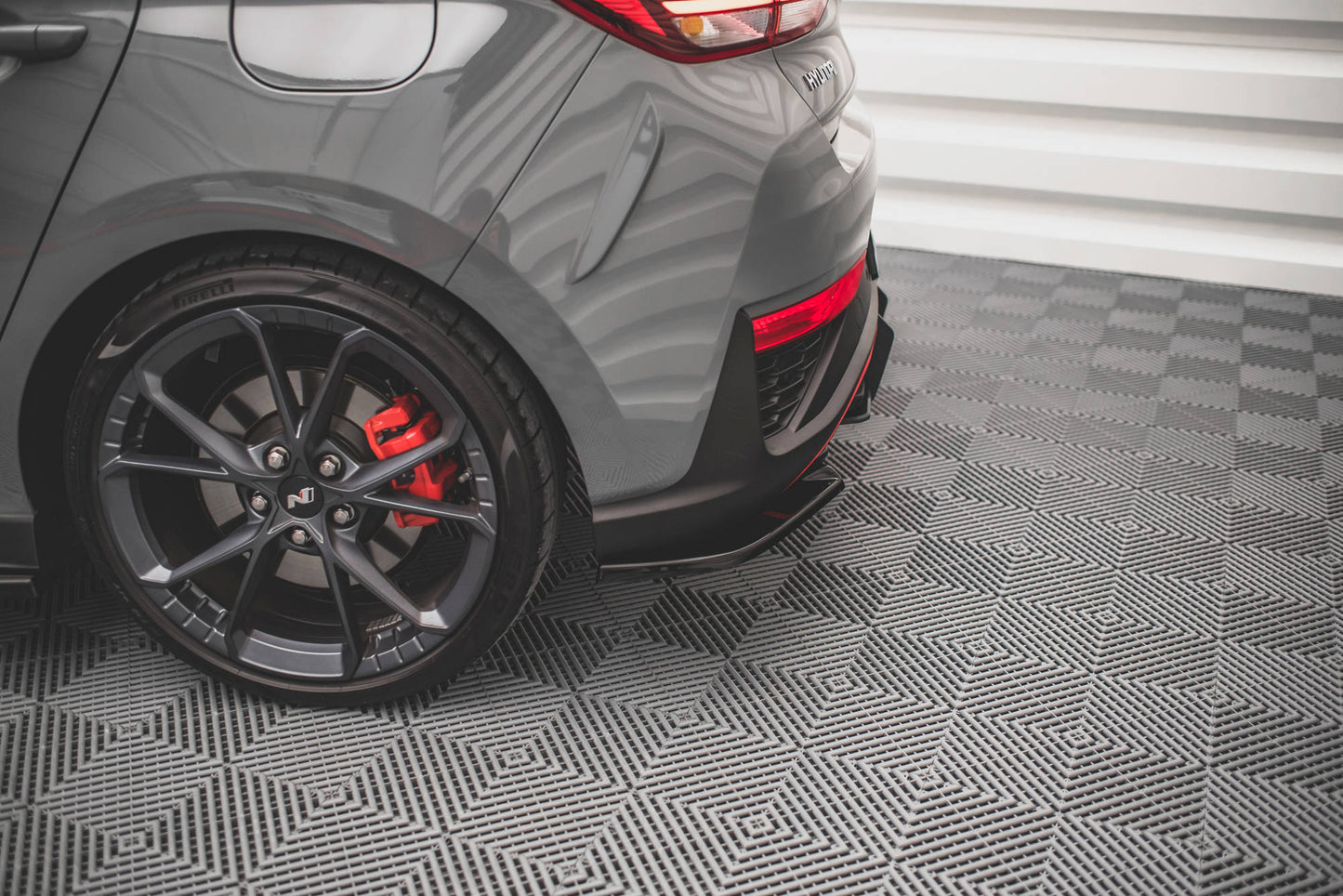 Heck Ansatz Flaps Diffusor V.2 für Hyundai I30 N Hatchback Mk3 Facelift schwarz matt