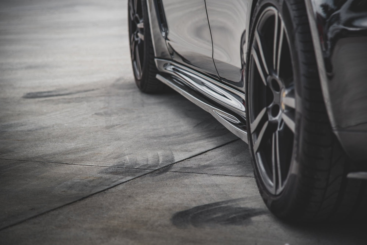 Seitenschweller Ansatz für V.1 für Porsche Panamera Turbo 970 Facelift schwarz matt