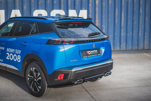Mittlerer Diffusor Heck Ansatz DTM Look für Peugeot 2008 Mk2 schwarz matt