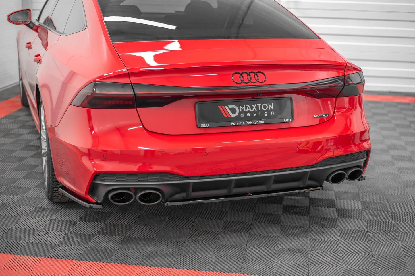 Mittlerer Diffusor Heck Ansatz für Audi S7 C8 schwarz matt