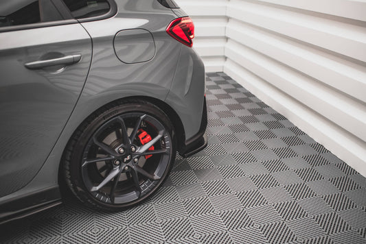 Heck Ansatz Flaps Diffusor V.2 für Hyundai I30 N Hatchback Mk3 Facelift Carbon Look