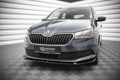 Front Ansatz für Skoda Fabia Mk3 Facelift schwarz matt