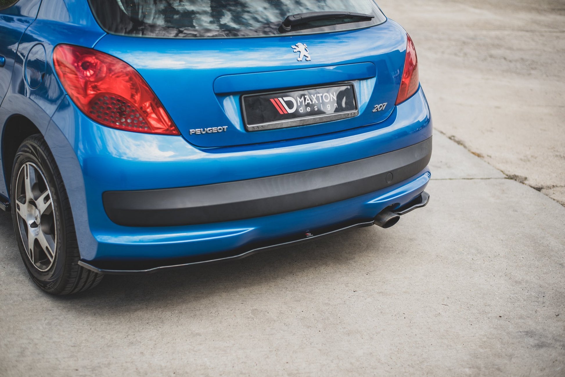 Heck Ansatz Flaps Diffusor für Peugeot 207 Sport schwarz matt