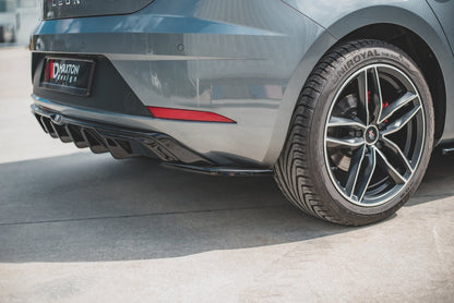 Heck Ansatz Flaps Diffusor für SEAT Leon Mk3 FR Facelift schwarz matt