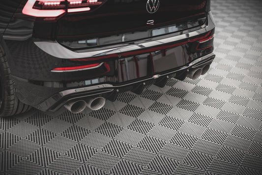 Diffusor Heck Ansatz V.2 für Volkswagen Golf R Mk8 schwarz matt