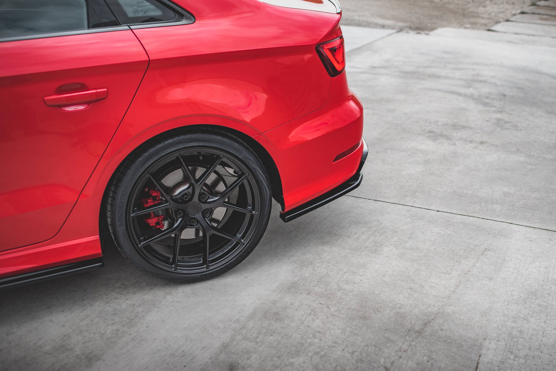 Heck Ansatz Flaps Diffusor für Audi S3 Limousine 8V schwarz Hochglanz