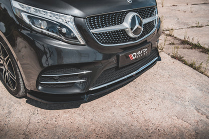 Front Ansatz V.3 für Mercedes-Benz V-Klasse AMG-Line W447 Facelift schwarz Hochglanz