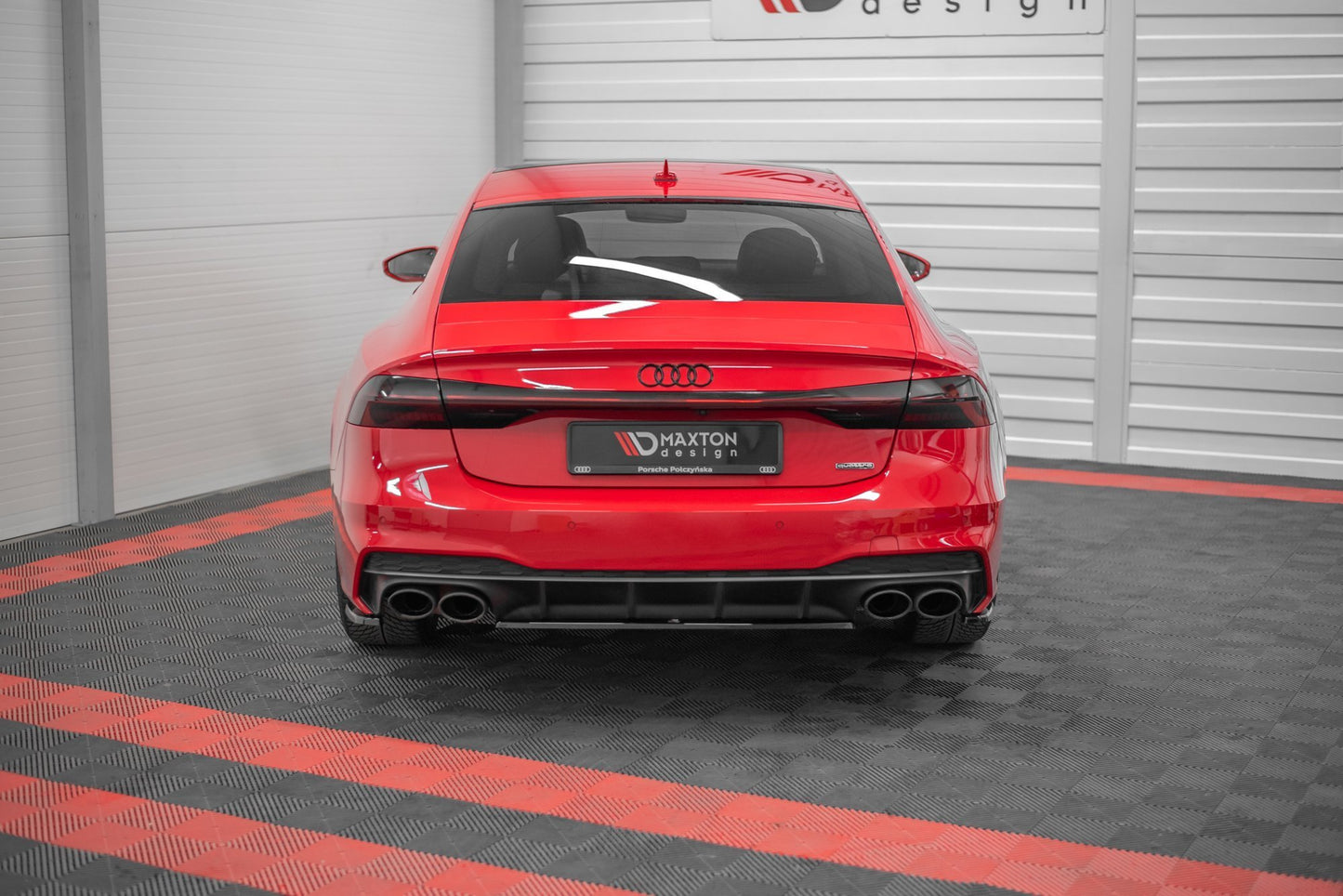 Mittlerer Diffusor Heck Ansatz für Audi S7 C8 schwarz matt