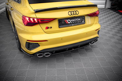 Mittlerer Diffusor Heck Ansatz für Audi S3 Limousine 8Y schwarz Hochglanz