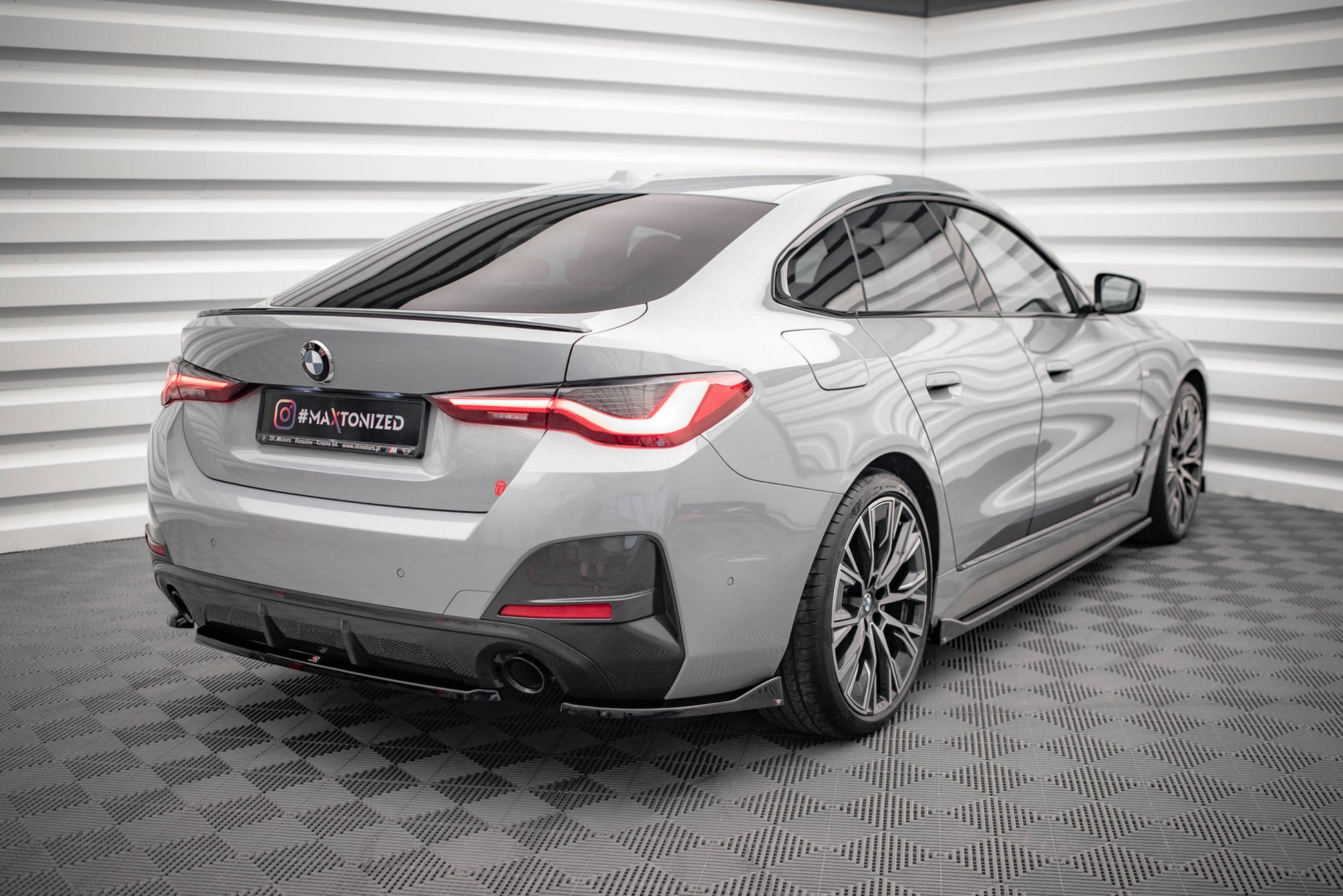 Heck Ansatz Flaps Diffusor V.2 für BMW 4er Gran Coupe M-Paket G26 schwarz matt