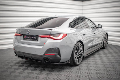 Heck Ansatz Flaps Diffusor V.2 für BMW 4er Gran Coupe M-Paket G26 schwarz Hochglanz