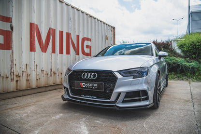 Front Ansatz V.3 für Audi S3 / A3 S-Line 8V FL Limousine schwarz Hochglanz
