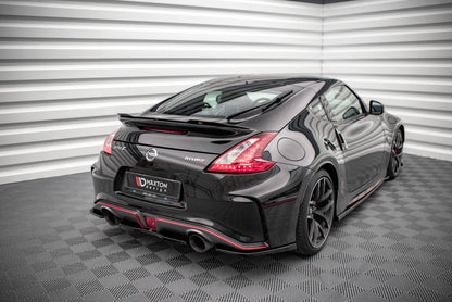 Heck Ansatz Flaps Diffusor für Nissan 370Z Nismo Facelift Carbon Look