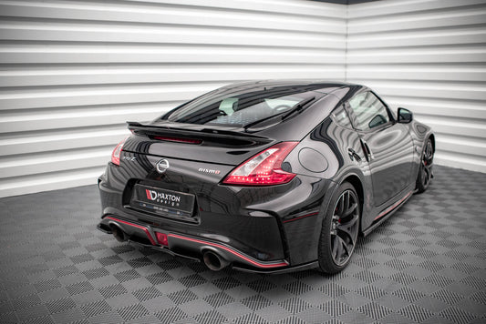 Heck Ansatz Flaps Diffusor für Nissan 370Z Nismo Facelift Carbon Look